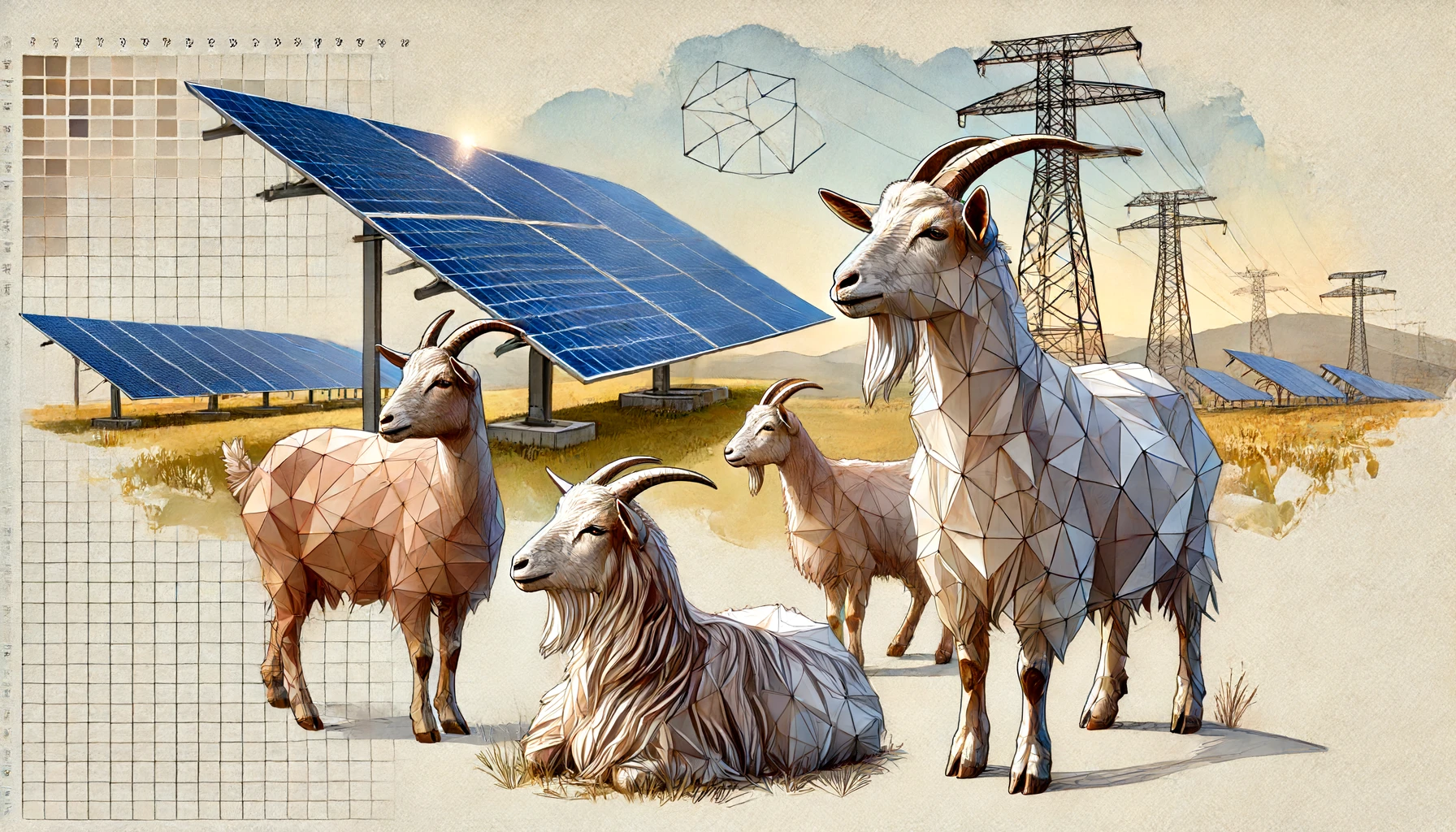 Goats on solar parade